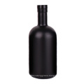 Matte black 200ml 375ml 500ml 750ml 1000ml round liquor wine vodka glass bottles